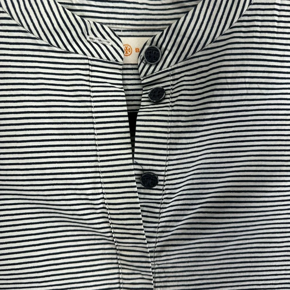 Tory Burch‎ black and white striped top size 4